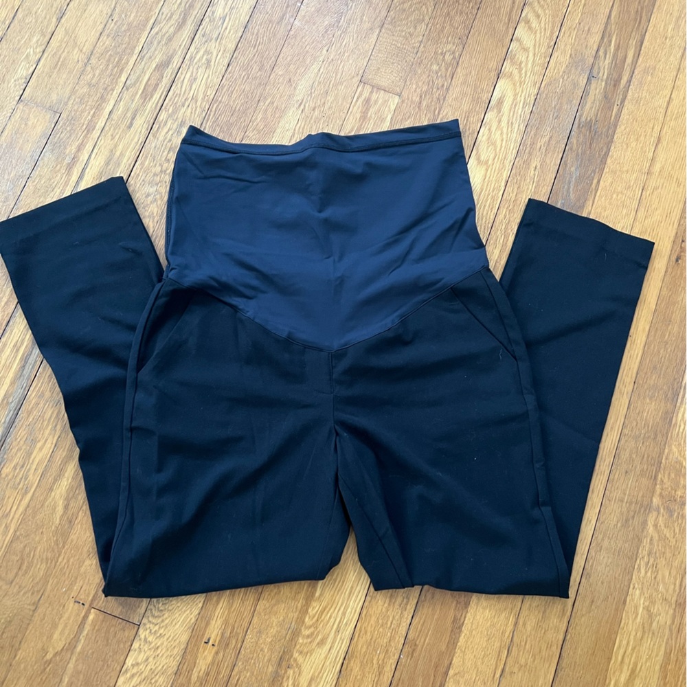 Black PinkBlush Maternity Dress Pants Sz L Full Panel